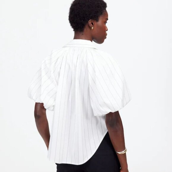 NWT Madewell Shirred Bubble-Sleeve Button-Up Shirt - Size: XXS - Picture 11 of 14